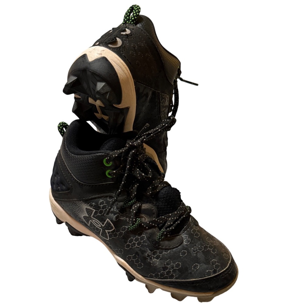 Under Armour Harper 8 Mid RM Baseball Cleat Black Tie Youth Size 1 Sports